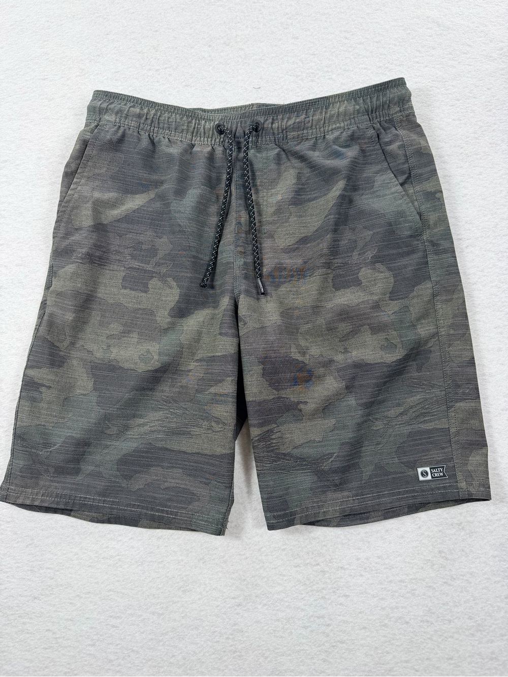 Boy’s Salty Crew Hybrid Camo Drawstring Shorts Brown and Green Camo Swim